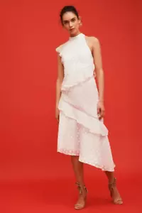 Abito midi Keepsake See You Now avorio nuovo con etichetta vestito donna taglia M - Foto 1 di 9