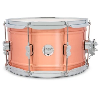 PDP by DW Concept 1.2 mm Natural Satin Brushed Copper Snare Drum 14 x 8 in. - Image 1 of 4