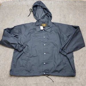 Cobra Jacke Herren Large schwarz Windbreaker leichter Knopf Kapuze Mantel Erwachsene - Bild 1 von 9