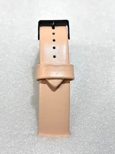 Pink Genuine Leather Quick Release Watch Band 20mm with Matt Black Tone Buckle - Picture 1 of 4