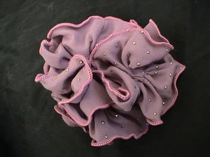 GOLD BEADED PLUM COLORED SCRUNCHIE - ELEGANT! UNIQUE!  - Picture 1 of 1