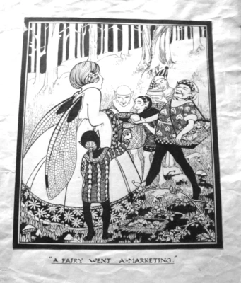 DIBUJO A TINTA ORIGINAL CON CRADDUCK - FANTASÍA, UN HADA FUE A-MARKETING, ILUSTRACIÓN DE LIBROS Foto 1 de 4