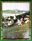 Slim Aarons déjeuner sur la pelouse à Newport c1974 assiette couleur encadrée