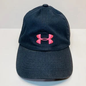 Under Armour Youth Cap Hat Adjustable Strap Black W/ Embroidered Pink Logo OSFA - Picture 1 of 12