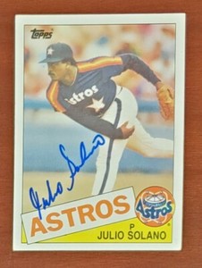 RARE 1985 Topps 353 Julio Solano Astros RC Signed JSA Stamp Authentic Autograph 
