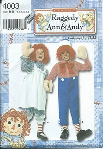 S 4003 sewing pattern Child's COSTUME Raggedy Ann & Andy sew 3,4,5,6,7,8 Classic - Picture 1 of 1