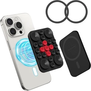 Magnetic Suction Cup Phone Mount for MagSafe Case, Sticky Grip Black  - Photo 1 sur 7