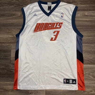 NBA Adidas BOBCATS #3 GREALD WALLACE JERSEY  ~ XL WHITE Apparel - Image 1 of 4