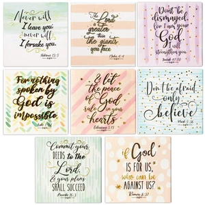 8 Pack Inspirational Christian Bible Verse Magnets for Refrigerator, 2.5 In - Picture 1 of 10