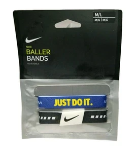 Nike Baller Bands SZ M/LReversible Basketball 2 Pack Just Do It Arm Bands - Picture 1 of 3