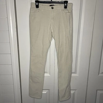 Banana Republic Size 27 Ivory Bone Corduroy Pants Women’s Stretch Cotton Skinny - Image 1 of 4