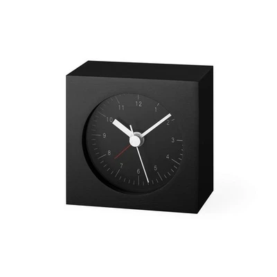 Lemnos Table Clock Black City Pop YK19-18 BK w7 x h7 x d4.2cm - Image 1 of 3