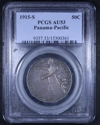 1915-S Panama-Pacific Commemorative Half Dollar - 50c PCGS AU53 - Tough Coin! - Image 1 of 4