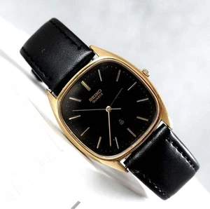 Seiko Chario Square Men's Gold Quartz Watch Used - Picture 1 of 7