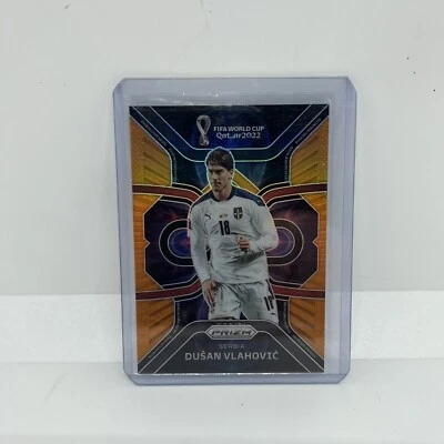 2022/23 Panini Prizm World Cup Qatar Dusan Vlahovic Phenomenon Orange /25 Serbia - Image 1 of 3