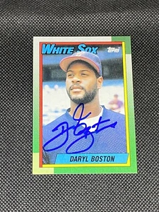 Daryl Boston Chicago White Sox Firmato auto 1990 Topps #524 ~ COA - Foto 1 di 3