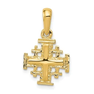 Dije de cruz de Jerusalén de oro amarillo real de 14kt - Imagen 1 de 6
