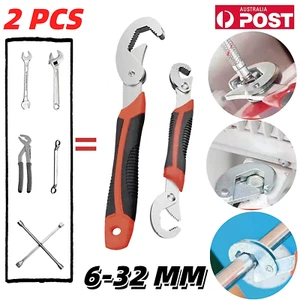 2PCS Multifunctional Wrench Universal Spanner Quick Snap Grip Tool Adjustable AU - Picture 1 of 10