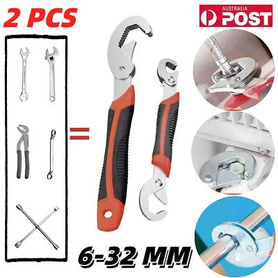 2PCS Multifunctional Wrench Universal Spanner Quick Snap Grip Tool Adjustable AU - Image 1 of 4