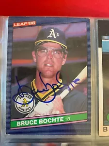 BRUCE BOCHTE HANDSIGNIERT SIGNED 1986 LEAF CARD COA - Bild 1 von 1