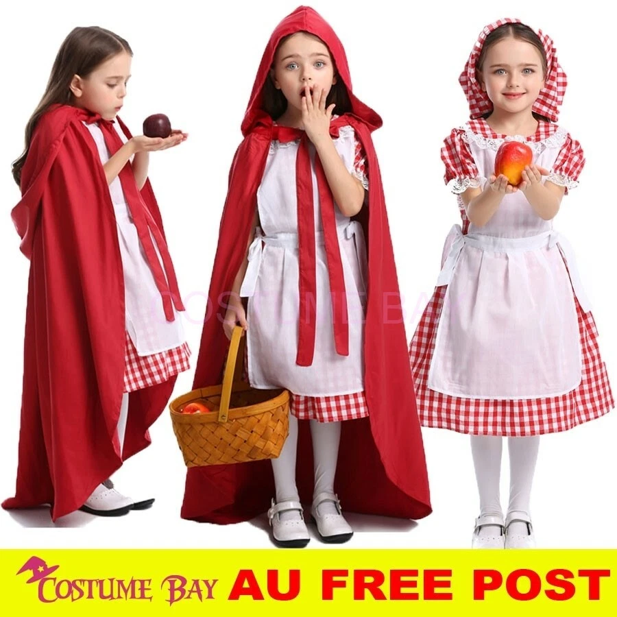 Girls Deluxe Little Red Riding Hood Costume Fairytale Maid Oktoberfest Book Week - Image 1 of 1