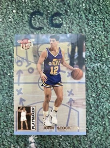 1992–93 fleer ultra play maker John Stockton 9 HOF - Picture 1 of 4