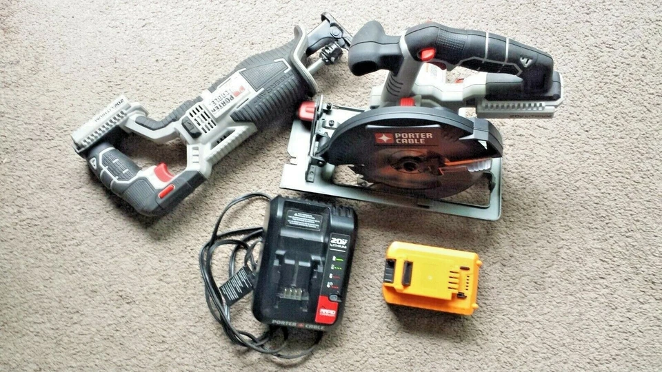 PORTER CABLE PCC660 20V cordless circular saw and PCC670 20V reciprocating saw  - Image 1 of 4