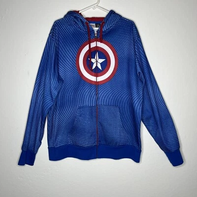 Avengers Captain America Zip Up Hooded Jacket Unisex X large - Image 1 of 4