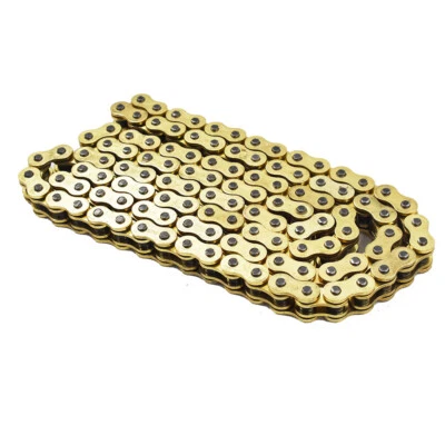 Cadena de transmisión color dorado 520 x114 ATV moto 520 paso con junta tórica 114 eslabones✅ Foto 1 de 4
