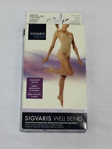Sigvaris Women's Knee-High Sheer Open Toe Hosiery MG7 Honey/Natural Size C NWT
