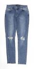 Status Womens Blue Cotton Skinny Jeans Size S L29 in Regular Zip