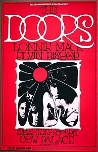 Póster de concierto raro de The Doors Elvin Bishop Mack Cow Palace Randy Tuten 1969 - Imagen 1 de 1