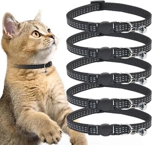 10 Pack Reflective Cat Collars with Bells - Breakaway Adjustable 8" - 13" - Picture 1 of 8