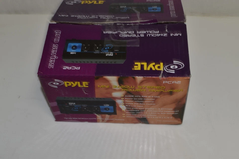 ^^ PYLE PCA2 MINI 2X40W STEREO POWER AMPLIFIER (SLS81) - Image 1 of 4