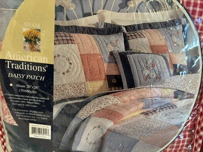 Fundas de almohada estándar acolchadas American Traditions 20 X 26 “Daisy Patch” NUEVO (2) Foto 1 de 4
