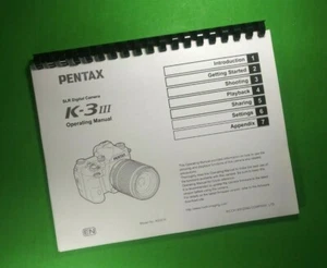 Owners Manual for Ricoh Pentax K-3 iii, K3III Camera 147 Pages W/Clear Covers! - Picture 1 of 1