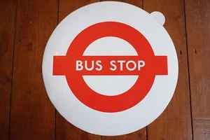 1970s Bus Stop Lolly Sticker Transfer London Transport - White  - Picture 1 of 4