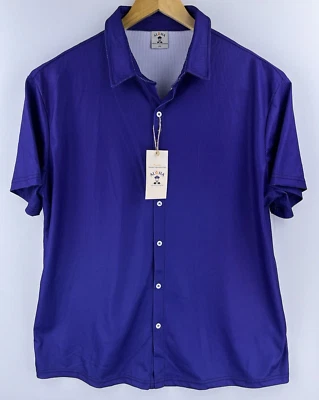 Nueva Camisa Hawaiana Aloha Para Hombres XXL Azul Poliéster Botón Isla Arte 2XL Foto 1 de 4