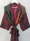 Free Size Summer Night Wear House Gown Hand Died Silk Tie Dye Kimono, T-379
