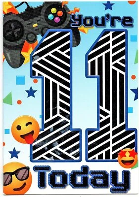 XPRESS YOURSELF You're 11 Today. Happy Birthday. Gaming Card For Age 11 Child