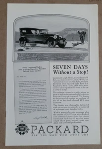 Packard Cars Seven Days Without a Stop Oldtimer Druckanzeige 1925 (JA249 - Bild 1 von 1