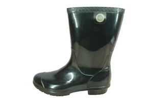 UGG Sienna Damen schwarz Gummi zum Überziehen glänzend wasserdicht Regenstiefel Größe 8 - Bild 1 von 8