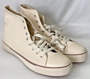 Canvas High Top Sneaker Shoes Beige Basketball/Tennis Size Men's 13/ Women's 15 - Picture 1 of 9