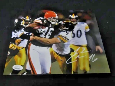 Josh Cribbs 克利夫兰布朗队签名亲笔签名 8 x 10 照片 JSA 正品证书 vs 钢人队 — 第 1/2 张图片