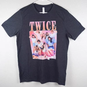 Twice Kpop Band Adult Unisex L Gray Group Photo Tshirt Tee Top Short Sleeve Crew - Picture 1 of 5