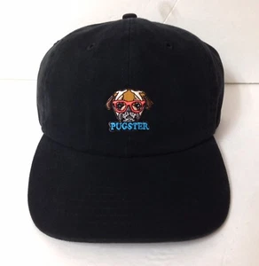 PUGSTER HAT Black Relaxed-Fit/Dad Funny Dog Pug Face Hipster Glasses Men/Women - Picture 1 of 6