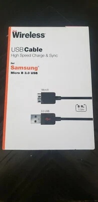 Just Wireless 5ft USB cable for Samsung MICRO B 3.0 - Image 1 of 2
