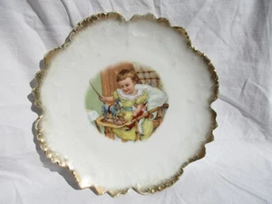 TELLER SPIELZEUG KIND BABY PUPPE ESSZIMMER POLICHINELLE PFERD ANE SPIELZEUG XIX - Bild 1 von 4