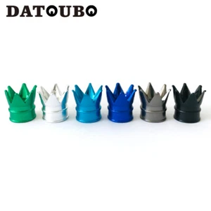 Aluminum Crown Car Tire Valve caps Black Bike Wheel Tyre Valve Air Dust Cap Stem - Foto 1 di 48