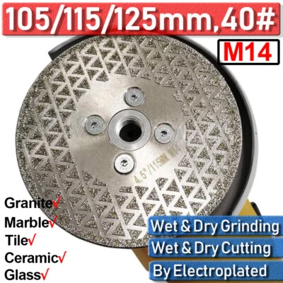 4''-5'' Porcelain Tile Thin Diamond Grinding Blade Disc Griter Marble M14 Thread - Image 1 of 4